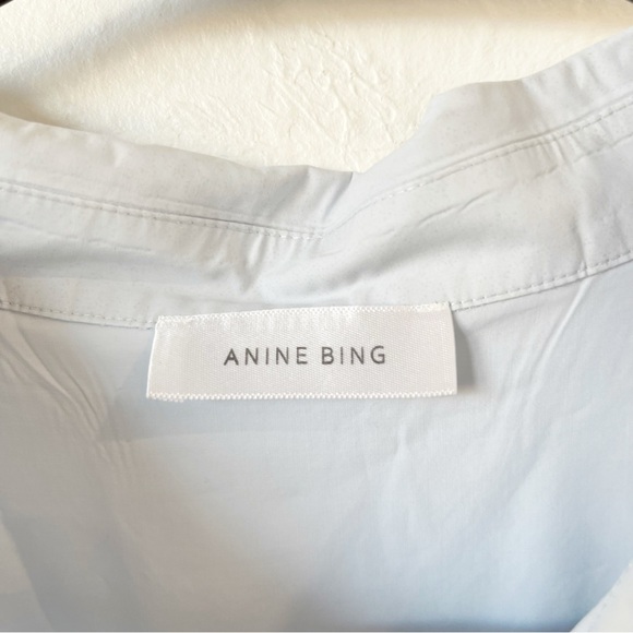 Anine Bing Mika Shirt in Blue Button Down Oxford Sz M - Picture 4 of 9